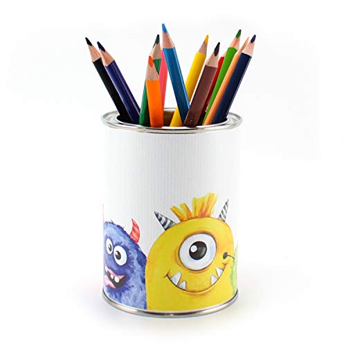 Stiftebecher Monster bunt inkl. 12 Dreikant Buntstiften| Kinder Stifteköcher Stiftehalter Schreibtisch Organizer Junge Stiftebecher Monster bunt inkl. 12 Dreikant Buntstiften| Kinder Stifteköcher Stiftehalter Schreibtisch Organizer Junge von nikima Schönes für Kinder