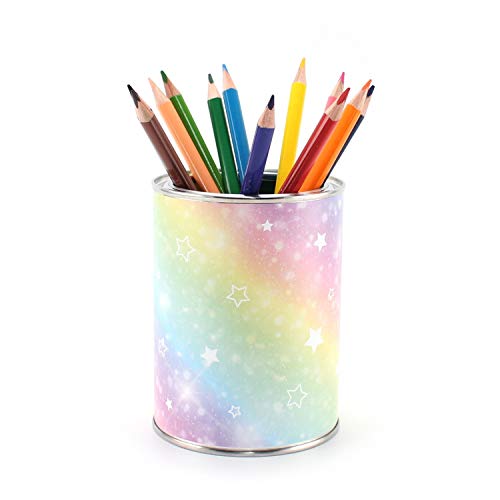 Stiftebecher Regenbogen inkl. 12 Dreikant Buntstiften| Kinder Stifteköcher Stiftehalter Schreibtisch Organizer Mädchen Junge von nikima Schönes für Kinder