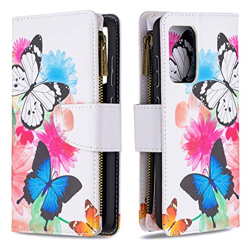 nincyee Cartoon-Klapphülle für Samsung Galaxy A52 5G/A52S 5G, Schmetterling, Tiermalerei, Premium-Lederhülle, Ständer mit 9 Kartenfächern, Reißverschluss, Brieftasche nincyee Cartoon-Klapphülle für Samsung Galaxy A52 5G/A52S 5G, Schmetterling, Tiermalerei, Premium-Lederhülle, Ständer mit 9 Kartenfächern, Reißverschluss, Brieftasche von nincyee