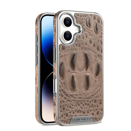 nincyee Echtes Leder für iPhone 16 Plus, luxuriöses Krokodil-Kopfentlastung, Premium-Rindsleder, vollständige Abdeckung, Schutz, Stoßfängerschale, Braun nincyee Echtes Leder für iPhone 16 Plus, luxuriöses Krokodil-Kopfentlastung, Premium-Rindsleder, vollständige Abdeckung, Schutz, Stoßfängerschale, Braun von nincyee