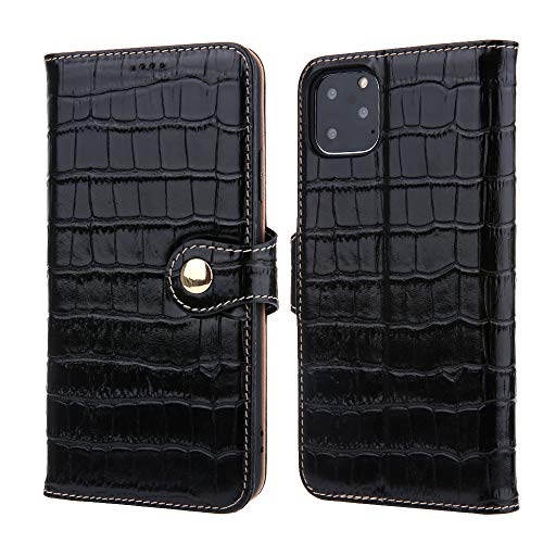 nincyee Echtleder Brieftasche Hülle für iPhone 11,Klassisch Krokodil Muster Echtes Leder Klapphüllen mit Kartenschlitz von nincyee