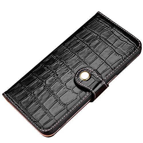 nincyee Echtleder Brieftasche Hülle für iPhone XS Max,Klassisch Krokodil Muster Echtes Leder Klapphüllen mit Kartenschlitz von nincyee