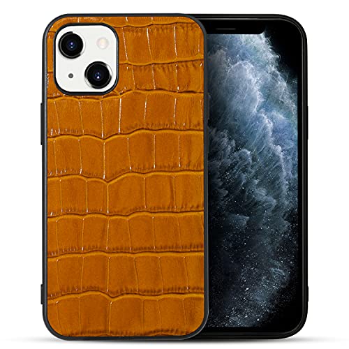 nincyee Echtleder-Schutzhülle für iPhone 14, klassisches Krokodil-Muster, echtes Leder, vollständige Abdeckung (All-Inclusive) von nincyee