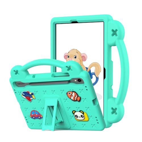 nincyee Kinder-Tablet-Schutzhülle für Samsung Galaxy Tab S9 FE 5G 12,4 Zoll 2023 X616B, EVA-robuste, stoßfeste Schutzhülle mit klappbarem Ständer, Babybär-Cartoon-Hülle mit Schultergurt für Kinder von nincyee