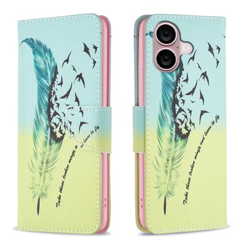 nincyee Klapphülle für iPhone 16, Schmetterling, Smile, Bär, Blumenbaum, buntes Muster, PU-Leder, Brieftaschenformat, Ständer nincyee Klapphülle für iPhone 16, Schmetterling, Smile, Bär, Blumenbaum, buntes Muster, PU-Leder, Brieftaschenformat, Ständer von nincyee