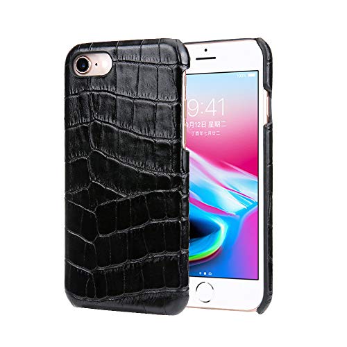 nincyee Schutzhülle aus echtem Leder für iPhone 8 und SE 2020, klassisch, Krokodil-Muster, halbe Hülle, Slim Fit nincyee Schutzhülle aus echtem Leder für iPhone 8 und SE 2020, klassisch, Krokodil-Muster, halbe Hülle, Slim Fit von nincyee