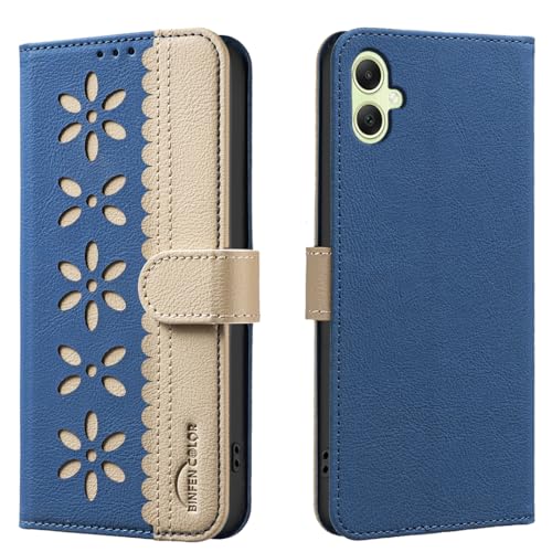nincyee Schutzhülle für Samsung Galaxy A06 5G, klassisches kleines Blumenmuster, Premium-Leder, Brieftaschenformat, Standfunktion, Magnetverschluss von nincyee