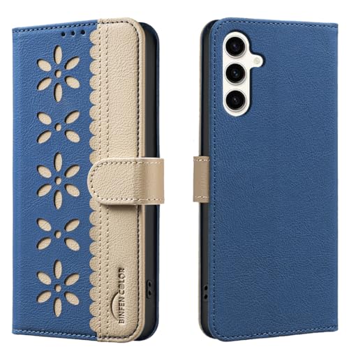 nincyee Schutzhülle für Samsung Galaxy A16 5G, klassisches kleines Blumenmuster, Premium-Leder, Brieftaschenformat, Standfunktion, Magnetverschluss von nincyee