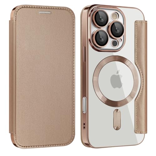 nincyee Schutzhülle für iPhone 16 Pro Max, klassisch, einfarbig, Premium-PU-Leder, Brieftaschen-Klapphülle + TPU-Magnetanziehung, kompatibel mit kabellosem Aufladen von nincyee
