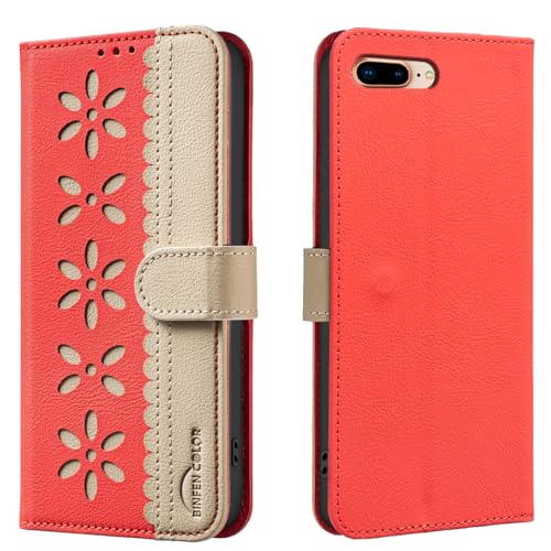 nincyee Schutzhülle für iPhone 8 Plus/7 Plus, klassisches kleines Blumenmuster, Premium-Leder, Brieftaschenformat, Standfunktion, Magnetverschluss nincyee Schutzhülle für iPhone 8 Plus/7 Plus, klassisches kleines Blumenmuster, Premium-Leder, Brieftaschenformat, Standfunktion, Magnetverschluss von nincyee