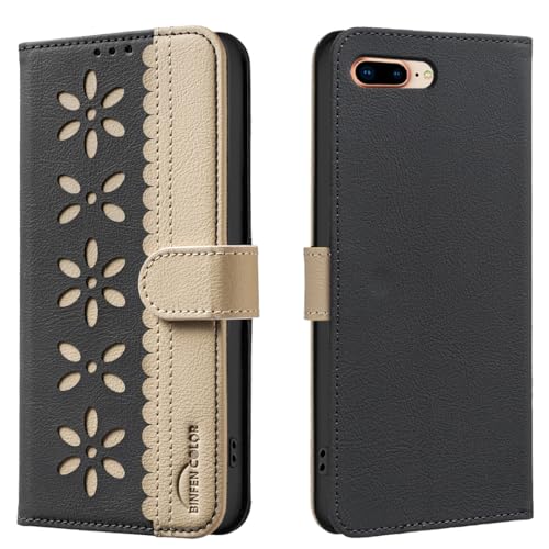 nincyee Schutzhülle für iPhone 8 Plus/7 Plus, klassisches kleines Blumenmuster, Premium-Leder, Brieftaschenformat, Standfunktion, Magnetverschluss nincyee Schutzhülle für iPhone 8 Plus/7 Plus, klassisches kleines Blumenmuster, Premium-Leder, Brieftaschenformat, Standfunktion, Magnetverschluss von nincyee