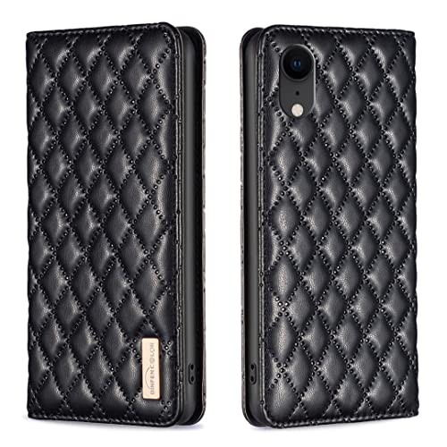 nincyee Schutzhülle für iPhone XR, Rhombus Lammfell Muster Premium Leder Brieftasche Kickstand Flip Case Magnetverschluss Cover Schwarz nincyee Schutzhülle für iPhone XR, Rhombus Lammfell Muster Premium Leder Brieftasche Kickstand Flip Case Magnetverschluss Cover Schwarz von nincyee