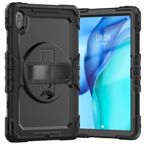 nincyee Strapazierfähige Tablet-Schutzhülle für Huawei MatePad SE 27,9 cm (11 Zoll) 2024, 3-in-1, Regenbogenfarben, stoßfeste Silikonhülle mit Stifthalter, Schultergurt, Handschlaufe, klappbarem von nincyee