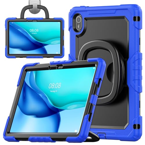 nincyee Strapazierfähige Tablet-Schutzhülle für Huawei MatePad SE 27,9 cm (11 Zoll) 2024, 3-in-1 stoßfeste Silikonhülle mit Stifthalter, Schultergurt, unsichtbare Halterung, klappbarer Ständer von nincyee