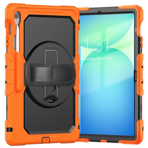 nincyee Strapazierfähige Tablet-Schutzhülle für Samsung Galaxy Tab S10 FE+ 13,3 Zoll (33,3 cm), 3-in-1, Regenbogenfarben, stoßfeste Silikonhülle mit Stifthalter, Schultergurt, Handschlaufe, klappbarem von nincyee