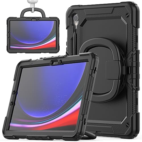nincyee Strapazierfähige Tablet-Schutzhülle für Samsung Galaxy Tab S10 FE/S9 FE/S9 11 Zoll, 3-in-1 stoßfeste Silikonhülle mit Stifthalter, Schultergurt, unsichtbare Halterung, klappbarer Ständer nincyee Strapazierfähige Tablet-Schutzhülle für Samsung Galaxy Tab S10 FE/S9 FE/S9 11 Zoll, 3-in-1 stoßfeste Silikonhülle mit Stifthalter, Schultergurt, unsichtbare Halterung, klappbarer Ständer von nincyee