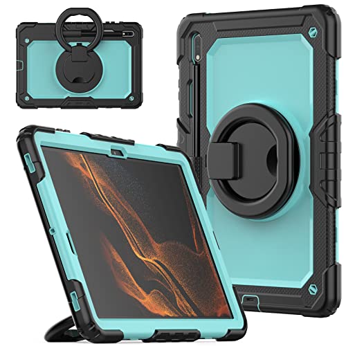 nincyee Strapazierfähige Tablet-Schutzhülle für Samsung Galaxy Tab S8+/S7+/S7 FE 12,5 Zoll, 3-in-1 stoßfeste Silikonhülle mit Stifthalter, Schultergurt, unsichtbare Halterung, klappbarer Ständer nincyee Strapazierfähige Tablet-Schutzhülle für Samsung Galaxy Tab S8+/S7+/S7 FE 12,5 Zoll, 3-in-1 stoßfeste Silikonhülle mit Stifthalter, Schultergurt, unsichtbare Halterung, klappbarer Ständer von nincyee