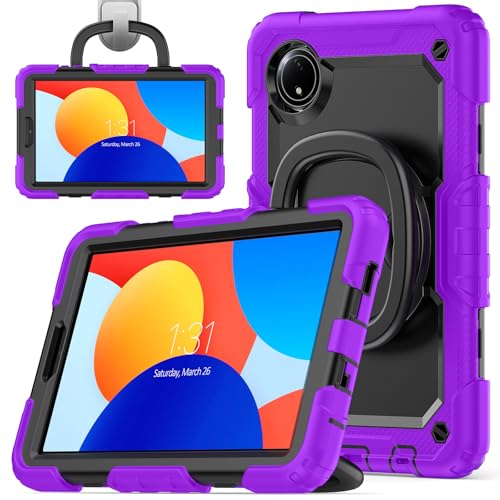 nincyee Strapazierfähige Tablet-Schutzhülle für Xiaomi Redmi Pad SE 22,1 cm (8,7 Zoll) 4G, 3-in-1 stoßfeste Silikon-Schutzhülle mit Stifthalter, Schultergurt, unsichtbare Halterung, klappbarer Ständer von nincyee
