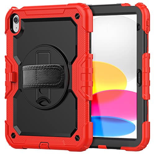 nincyee Strapazierfähige Tablet-Schutzhülle für iPad 11. A16 2025/10. 27,7 cm (11 Zoll) 2022, 3-in-1 stoßfeste Silikonhülle mit Stifthalter, Schultergurt, Handschlaufe, klappbarem Ständer von nincyee