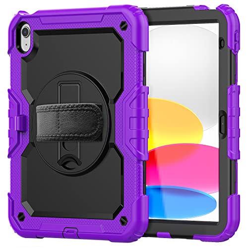 nincyee Strapazierfähige Tablet-Schutzhülle für iPad 11. A16 2025/10. 27,7 cm (11 Zoll) 2022, 3-in-1 stoßfeste Silikonhülle mit Stifthalter, Schultergurt, Handschlaufe, klappbarem Ständer von nincyee
