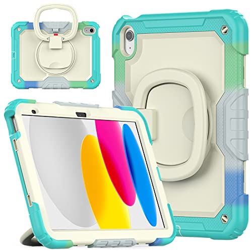 nincyee Strapazierfähige Tablet-Schutzhülle für iPad 11. Generation 27,9 cm (11 Zoll) 2025/10. Generation 2022, 3-in-1 stoßfeste Silikon-Schutzhülle mit Stifthalter, Schultergurt, unsichtbare von nincyee