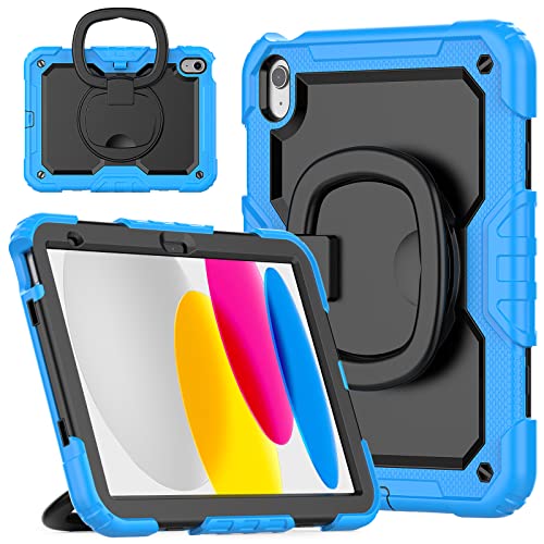 nincyee Strapazierfähige Tablet-Schutzhülle für iPad 11. Generation 27,9 cm (11 Zoll) 2025/10. Generation 2022, 3-in-1 stoßfeste Silikon-Schutzhülle mit Stifthalter, Schultergurt, unsichtbare von nincyee