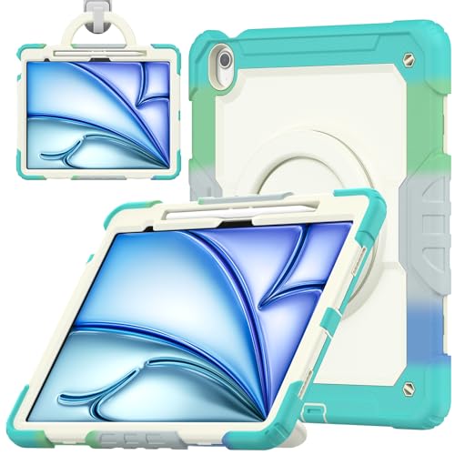 nincyee Strapazierfähige Tablet-Schutzhülle für iPad Air 13 Zoll 2025/2024, 3-in-1 stoßfeste Silikonhülle mit Stifthalter, Schultergurt, unsichtbare Halterung, klappbarer Ständer nincyee Strapazierfähige Tablet-Schutzhülle für iPad Air 13 Zoll 2025/2024, 3-in-1 stoßfeste Silikonhülle mit Stifthalter, Schultergurt, unsichtbare Halterung, klappbarer Ständer von nincyee