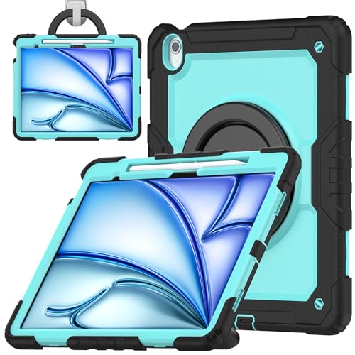 nincyee Strapazierfähige Tablet-Schutzhülle für iPad Air 13 Zoll 2025/2024, 3-in-1 stoßfeste Silikonhülle mit Stifthalter, Schultergurt, unsichtbare Halterung, klappbarer Ständer nincyee Strapazierfähige Tablet-Schutzhülle für iPad Air 13 Zoll 2025/2024, 3-in-1 stoßfeste Silikonhülle mit Stifthalter, Schultergurt, unsichtbare Halterung, klappbarer Ständer von nincyee