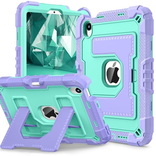 nincyee Strapazierfähige Tablet-Schutzhülle für iPad Mini 7. / 6. 21,1 cm (7,3 Zoll), 3-in-1 Roboter-Silikonhülle mit Stifthalter, Schultergurt, großer Halterung, klappbarer Ständer von nincyee