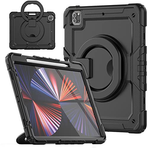 nincyee Strapazierfähige Tablet-Schutzhülle für iPad Pro 12,9 Zoll 2022/2021/2020/20218, 3-in-1 stoßfeste Silikonhülle mit Stifthalter, Schultergurt, unsichtbare Halterung, klappbarer Ständer nincyee Strapazierfähige Tablet-Schutzhülle für iPad Pro 12,9 Zoll 2022/2021/2020/20218, 3-in-1 stoßfeste Silikonhülle mit Stifthalter, Schultergurt, unsichtbare Halterung, klappbarer Ständer von nincyee