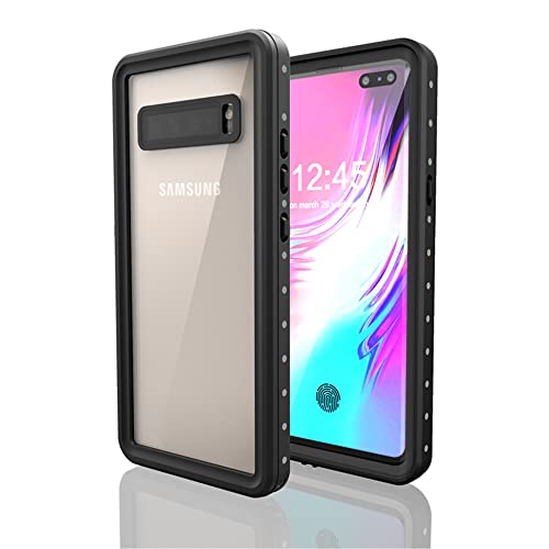 nincyee Wasserdichte Schutzhülle für Samsung Galaxy S10 5G, eingebauter Displayschutz, 4-in-1 Wasser/Schmutz/Schnee/stoßfest, transparente Schutzhülle mit Umhängeband von nincyee