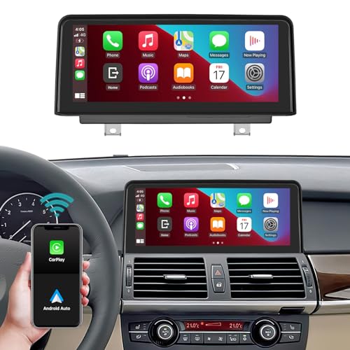 Ninetom 10,25 Zoll Touchscreen-Autoradio für BMW X5/X6 E70 E71 2007–2010 mit CCC-System, unterstützt Apple Carplay/Android Auto/Mirrorlink/GPS-Navigation, Upgrade des Auto-Stereo-Displays von ninetom