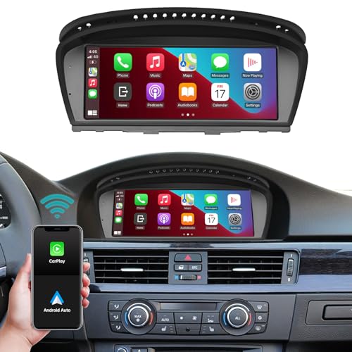 Ninetom 8.8 Inch Car Radio, CarPlay/Android Auto/Mirrorlink/GPS für BMW CIC 3/5 Series E60 E61 E90 E91 E92 (2010-2012), Auto-Touchscreen-Autoradio-Empfänger, integrierter DSP von ninetom