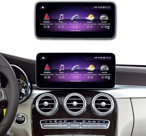 Ninetom Android 13 Autoradio 10,25'' Touchscreen mit kabellosem Carplay und Android Auto für 2015-2018 Mercedes Benz A/C/V-CLAS W176 CLA GLA GLC X156 W447 mit NTG5.0, unterstützt Mirrorlink, Kamera von ninetom