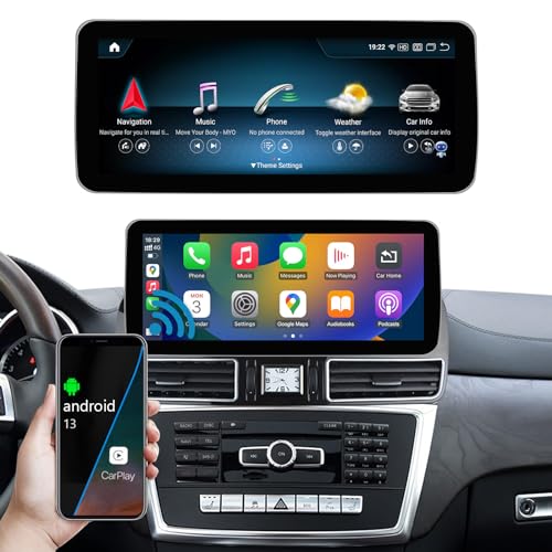 Ninetom Android 13 Autoradio 12,3 Zoll Touchscreen mit kabellosem Carplay und Android Auto für 2012–2015 Mercedes Benz ML GL W166 X166 mit NTG4.5/4.7 System, unterstützt Mirrorlink, Kamera, 8G+256G von ninetom