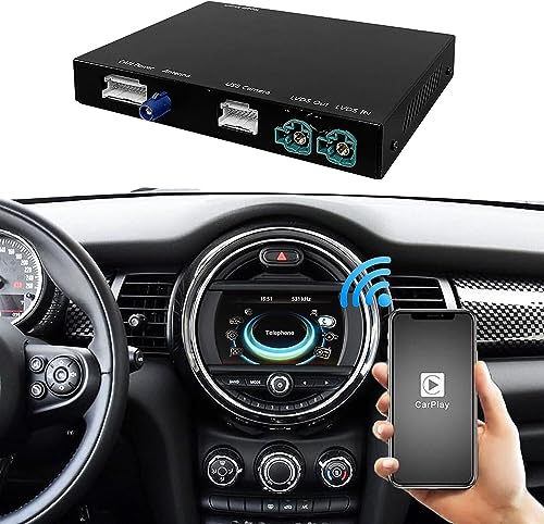 ninetom Apple Carplay Wireless Adapter Decoder für 2014–2018 BMW Mini Cooper F55 F56 F54 F57 NBT-System, unterstützt kabelloses Android Auto, Mirrorlink, GPS-Navigation, Siri, Rückfahrkamera von ninetom