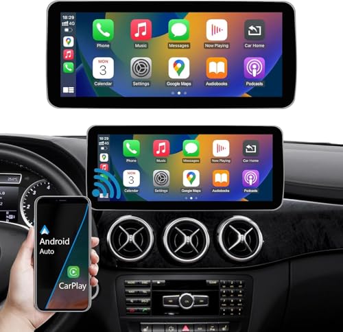 Ninetom Autoradio 10,25-Zoll-Touchscreen mit kabellosem Carplay und Android Auto für 2008-2010 Mercedes Benz C-Klasse W204 NTG4.0, unterstützt Mirrorlink, Kamera, Navigation von ninetom