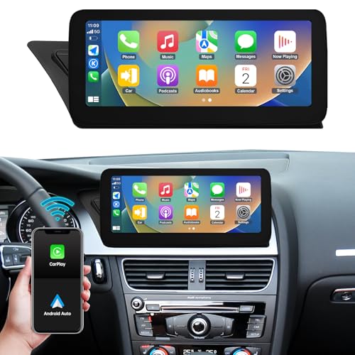 Ninetom Autoradio 12,3 Zoll Touchscreen mit kabellosem Carplay und Android Auto für 2009–2015 Audi A4 A5 S4 S5 mit 2G MMI System, unterstützt Mirrorlink, Kamera, Navigation von ninetom