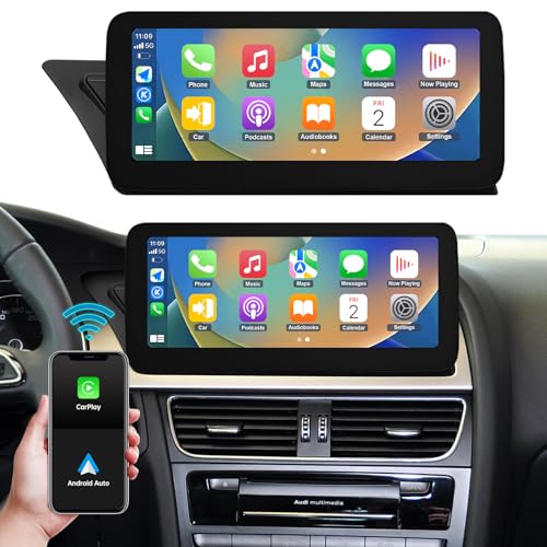 Ninetom Autoradio 12,3 Zoll Touchscreen mit kabellosem Carplay und Android Auto für 2009–2015 Audi A4 A5 S4 S5 mit 3G MMI+ System, unterstützt Mirrorlink, Kamera, Navigation von ninetom