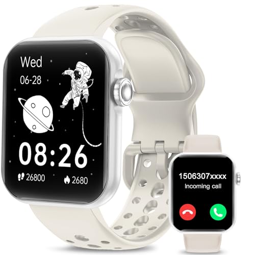 niolina Smartwatch Herren Damen mit Telefonfunktion, 1,83 Zoll HD Touchscreen Fitnessuhr, 110+ Sportmodi mit Schrittzähler/Herzfrequenz/Schlafmonitor, Smart Watch Wasserdicht für iOS Android, Grau von niolina