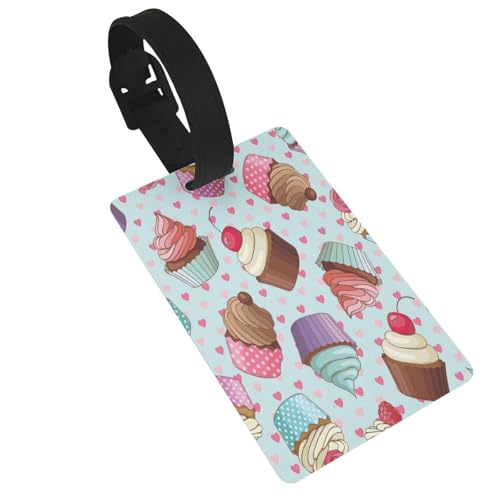 Wiederverwendbare Gepäckanhänger mit Cupcake-Motiv, stilvolles Reise-Urlaubszubehör von njkhbolk