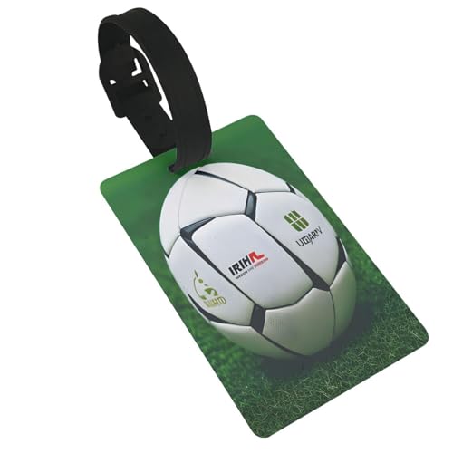 Wiederverwendbare Gepäckanhänger mit Fußball-Aufdruck, stilvolles Reise-Urlaubszubehör Wiederverwendbare Gepäckanhänger mit Fußball-Aufdruck, stilvolles Reise-Urlaubszubehör von njkhbolk