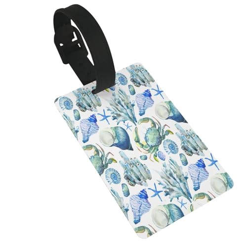 Wiederverwendbare Gepäckanhänger mit Krabben-Motiv, stilvolles Reise-/Urlaubszubehör Wiederverwendbare Gepäckanhänger mit Krabben-Motiv, stilvolles Reise-/Urlaubszubehör von njkhbolk