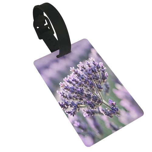 Wiederverwendbare Gepäckanhänger mit Lavendelblüten-Druck, stilvolles Reise-/Urlaubszubehör von njkhbolk