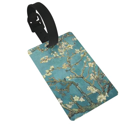 Wiederverwendbare Gepäckanhänger mit Mandelblüten-Druck, stilvolles Reise-Urlaubszubehör von njkhbolk