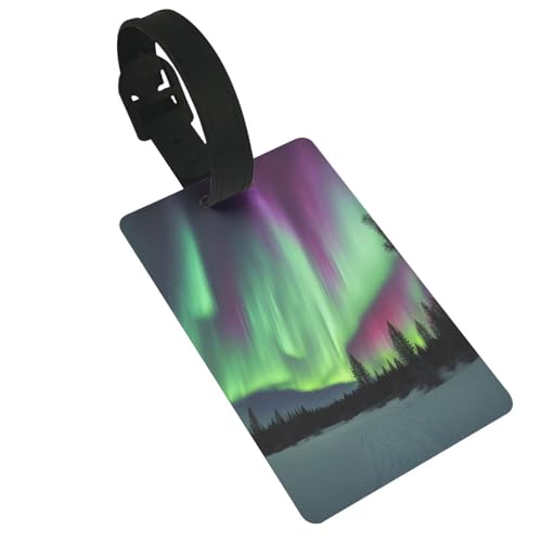 Wiederverwendbare Gepäckanhänger mit Nordlichter-Motiv, stilvolles Reise-/Urlaubszubehör von njkhbolk