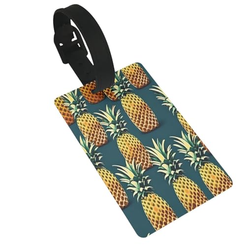 Wiederverwendbare Gepäckanhänger mit Retro-Ananas-Druck, stilvolles Reise-Urlaubszubehör von njkhbolk