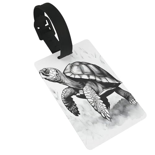 Wiederverwendbare Gepäckanhänger mit Schildkröten-Motiv, stilvolles Reise-/Urlaubszubehör von njkhbolk