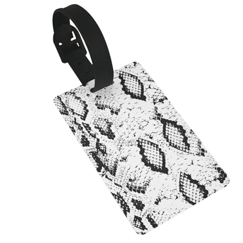 Wiederverwendbare Gepäckanhänger mit Schlangenhaut-Motiv, Schwarz und Weiß, stilvolles Reise-Zubehör Wiederverwendbare Gepäckanhänger mit Schlangenhaut-Motiv, Schwarz und Weiß, stilvolles Reise-Zubehör von njkhbolk