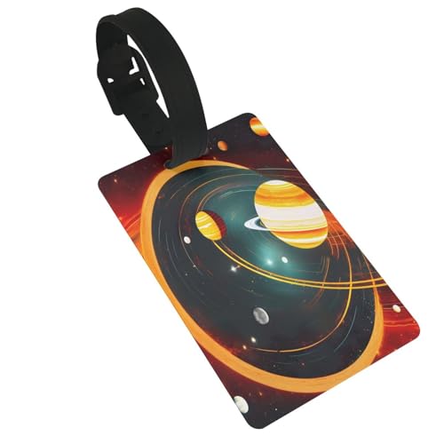 Wiederverwendbare Gepäckanhänger mit Sonnensystem, Jupiter, Saturn, stilvolles Reise-Zubehör von njkhbolk
